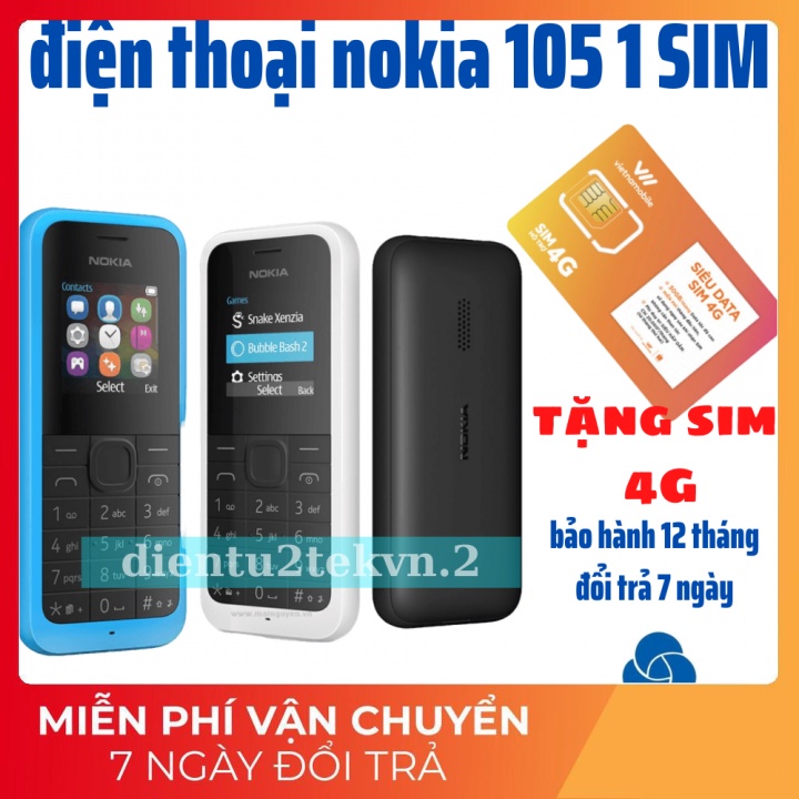 [BẢO HÀNH 1 NĂM]Điện thoại Nokia 105 (1 SIM)