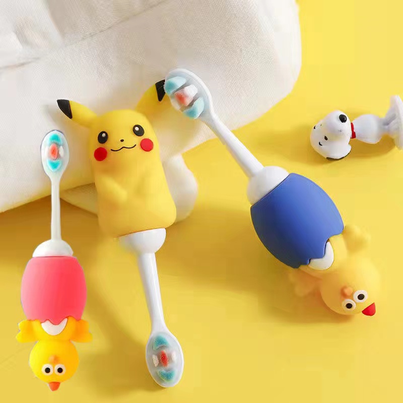 Bàn Chải Đánh Răng Silicon Lông Siêu Mềm Không Làm Đau Cho Bé 1-7 Tuổi