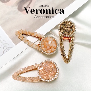 Kẹp tóc đính đá phụ kiện tóc Hàn Quốc Veronica