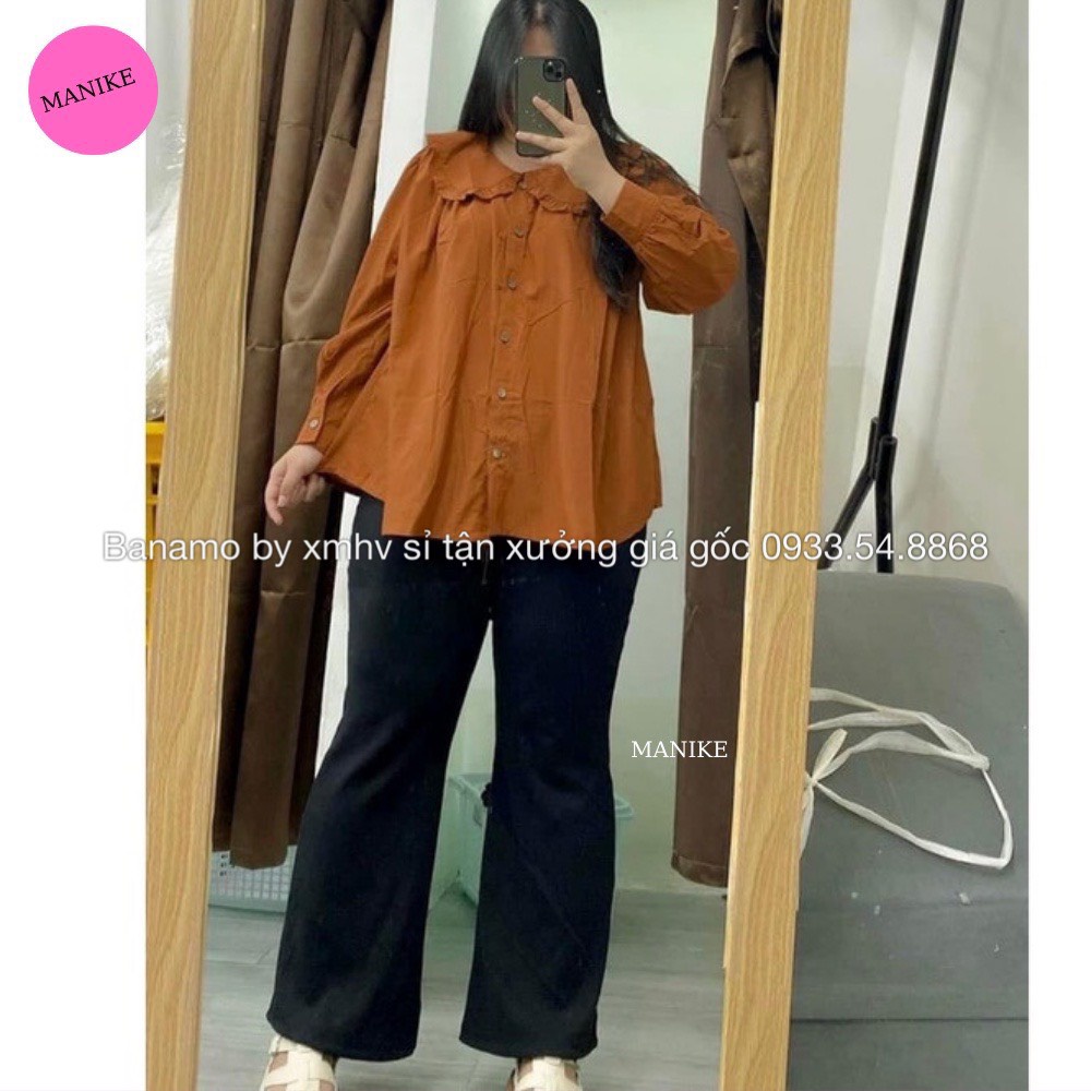 Quần ống loe bigsize Banamo lưng cao cạp khóa dáng dài phong cách Ulzzang quần ống loe bigsize 431
