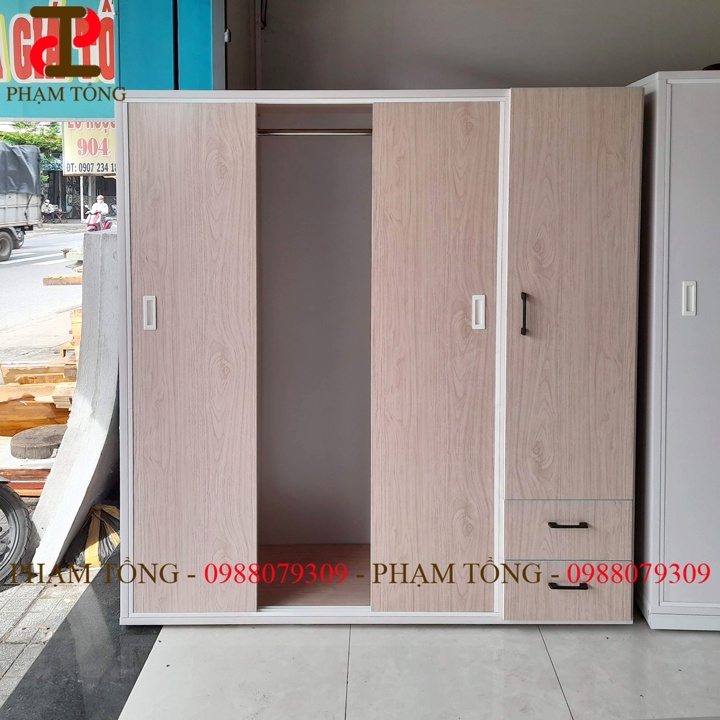 Tủ quần áo nhựa đài loan 4 cánh cửa lùa - Hàng tại xưởng