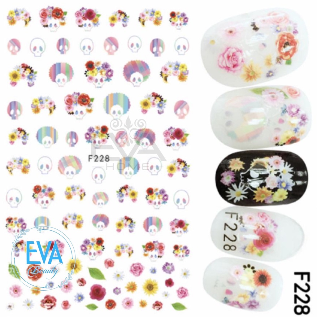 Decal Dán Móng Tay 3D Nail Sticker Chủ Đề Lễ Hội Ma Halloween Doki Doki F421 F255 F254