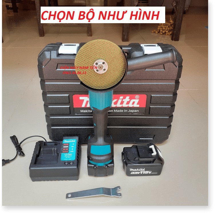 Máy Mài Góc Dùng Pin MAKITA 118V Động Cơ Không Chổi Than - Máy Cắt Chạy Pin 10 Cell