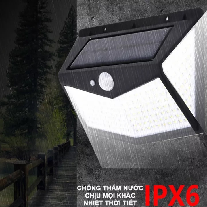 Đèn LED treo tường cảm ứng thông minh 60 bóng LED sử dụng pin năng lượng mặt trời không tốn tiền điện dễ dàng lắp đặt