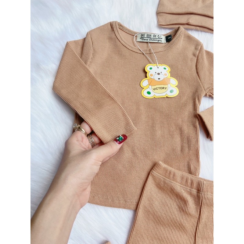 Bộ thu đông cho bé Sơ sinh Minky mom chất len tăm Đồ bộ Bé gái Bé trai_Bộ dài tay thu đông cho bé