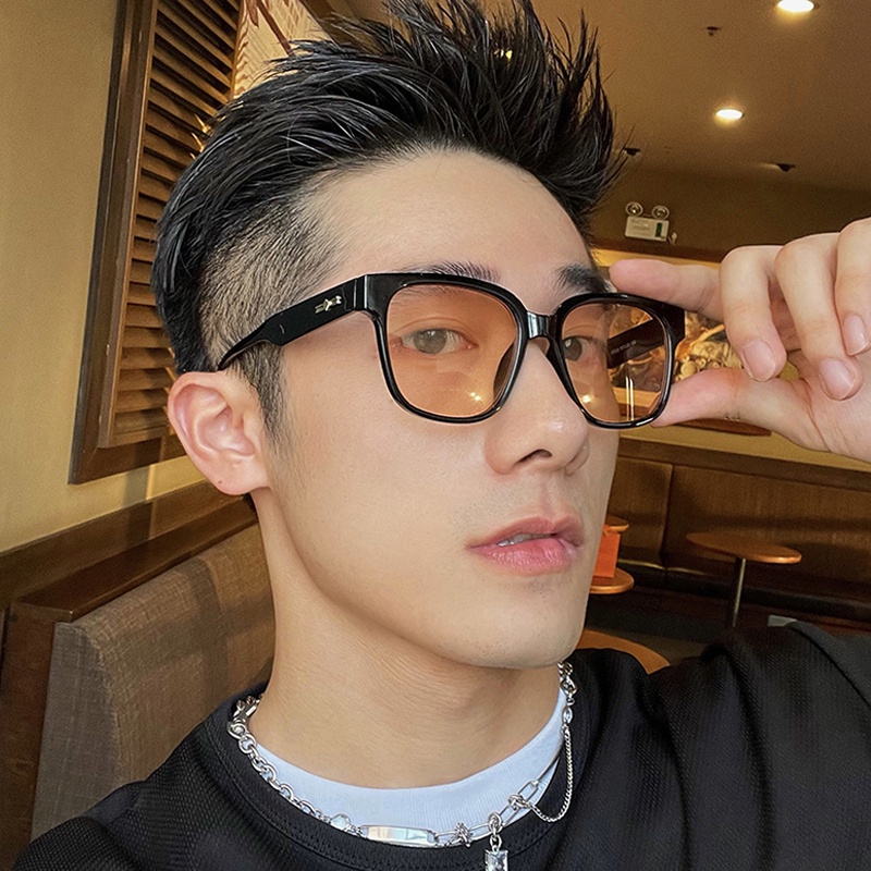 Kính Mát Gọng Vuông Oversize Chống Tia UV Thời Trang Đường Phố Hàn Quốc