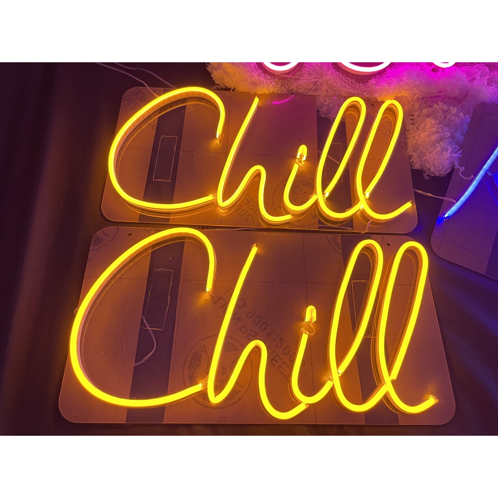 Đèn Led Neon Chill decor trang trí phòng ngủ decor góc học tập làm món quà