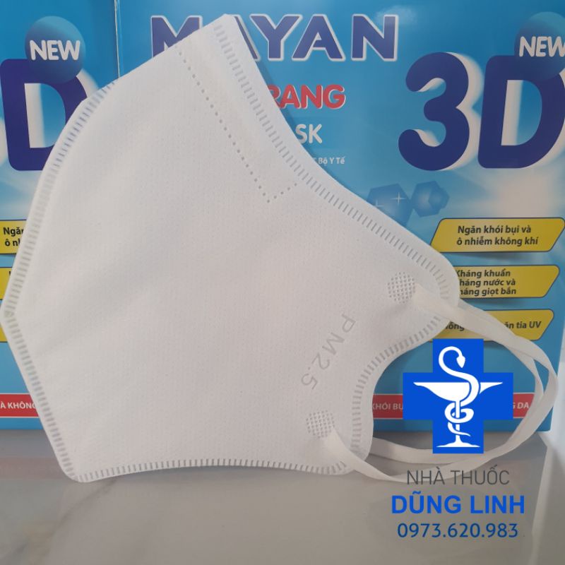 khẩu trang (mặt nạ) mayan 3D hộp 10 cái tái sử dụng nhiều lần cho trẻ em và người lớn