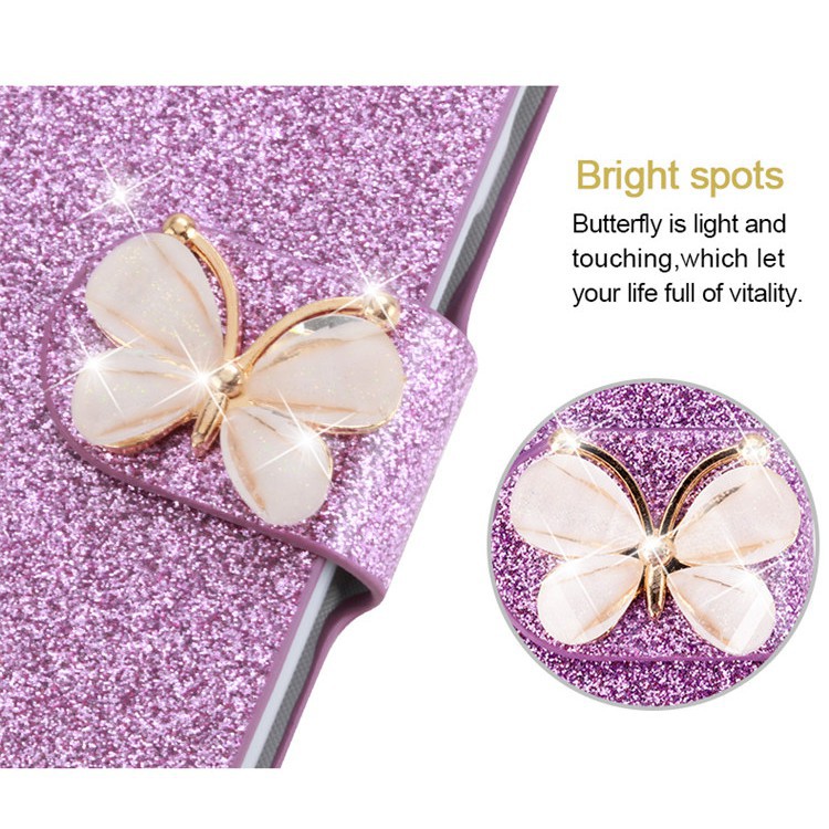 Bao da kim tuyến đính bươm bướm trang trí cho Samsung J3 2016 2017 | BigBuy360 - bigbuy360.vn