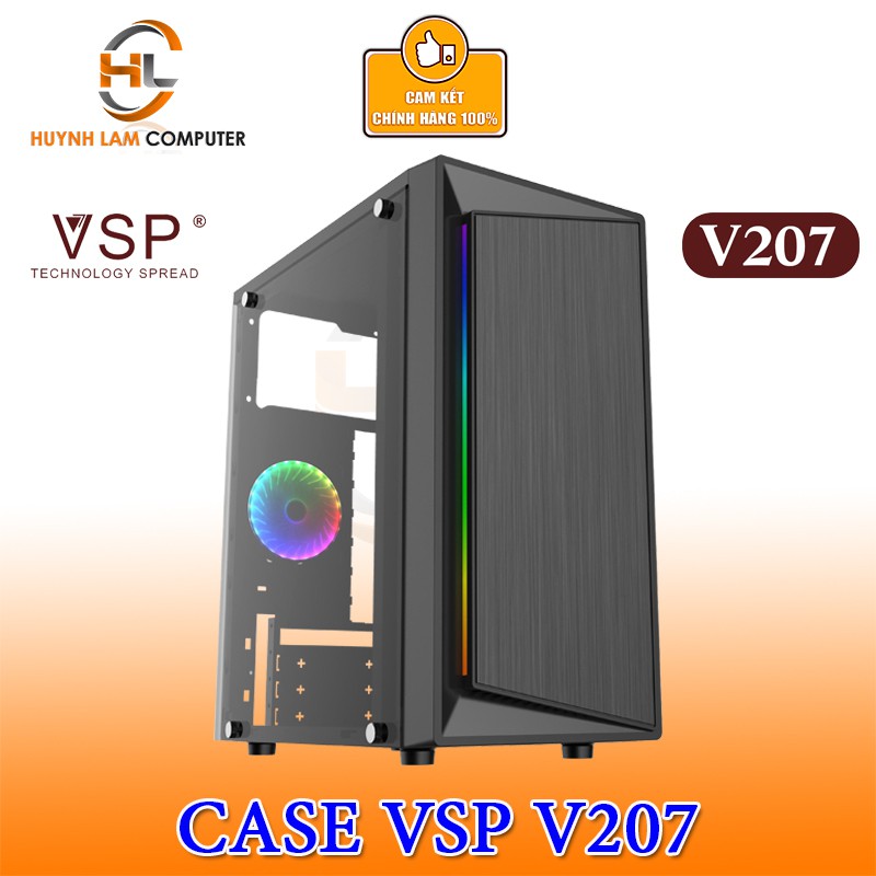 Thùng máy tính Case VSP V207 Gaming mặt hông mica