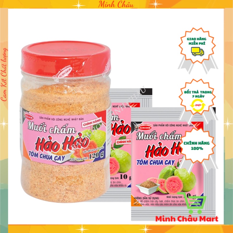 Muối Chấm Hảo Hảo Tôm Chua Cay Hũ 120g - Gói 10g