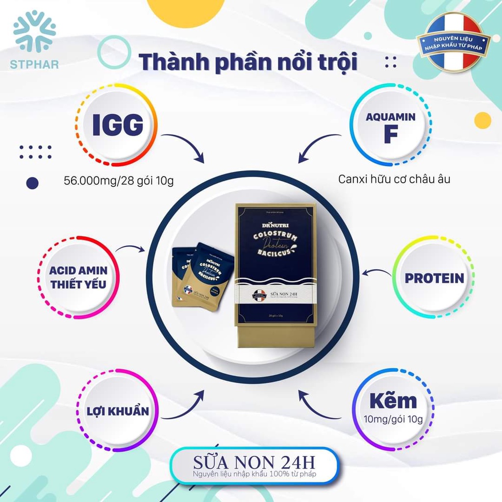 Sữa Non phục hồi Dr.Nutri Colostrum Protein Bacilcus Hương Socola