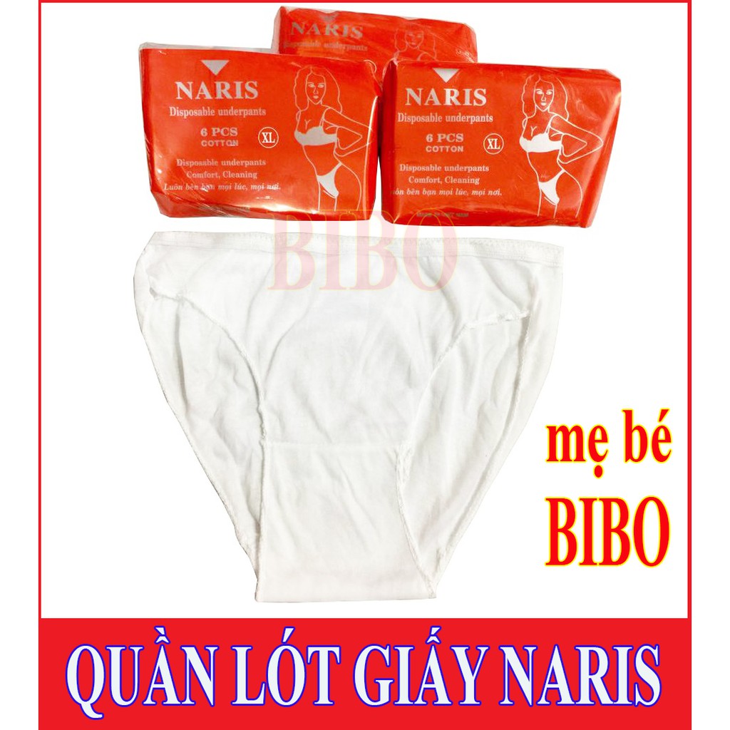 (Loại 2) 6 CHIẾC QUẦN LÓT GIẤY NARIS VẢI COTTON  TIỆN DỤNG CHO MẸ BẦU CHUẨN BỊ SINH