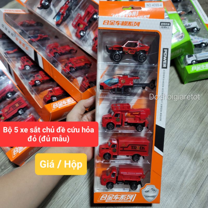 Set 5 Ô Tô Máy Bay Sắt Mini