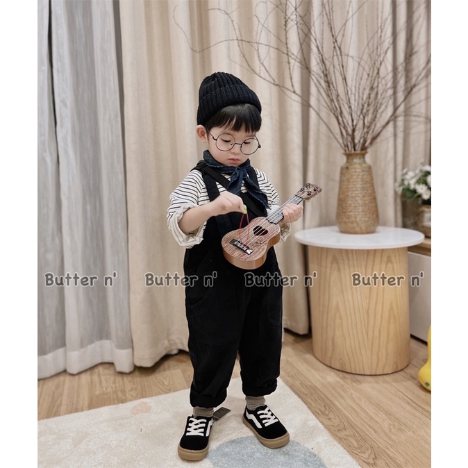 (Xem Kĩ Bảng Size) Yếm Kaki Đen Cho Bé