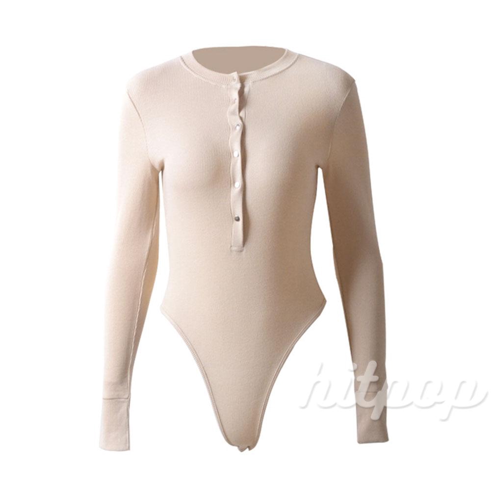 Jumpsuit Tay Dài Màu Trơn Gợi Cảm Cho Nữ