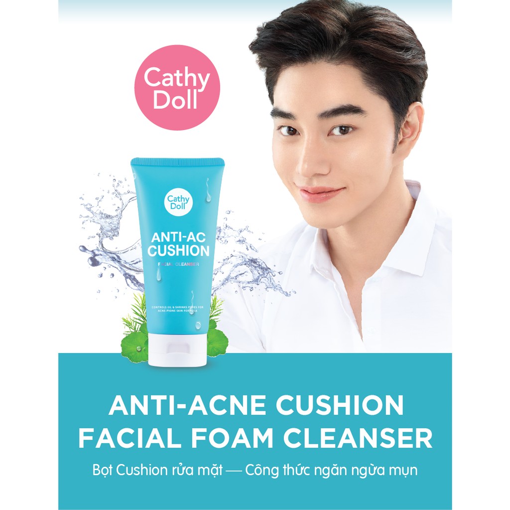 Sữa rửa mặt tạo bọt ngăn ngừa mụn Cathy Doll Cushion Facial Foam Cleanser 120ml