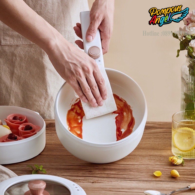 Nồi điện mini - ca nấu mì có khay hấp BEAR DRG-P16M2/ DRG-E15F2 1.6L  màu trắng bảo hành 12 tháng