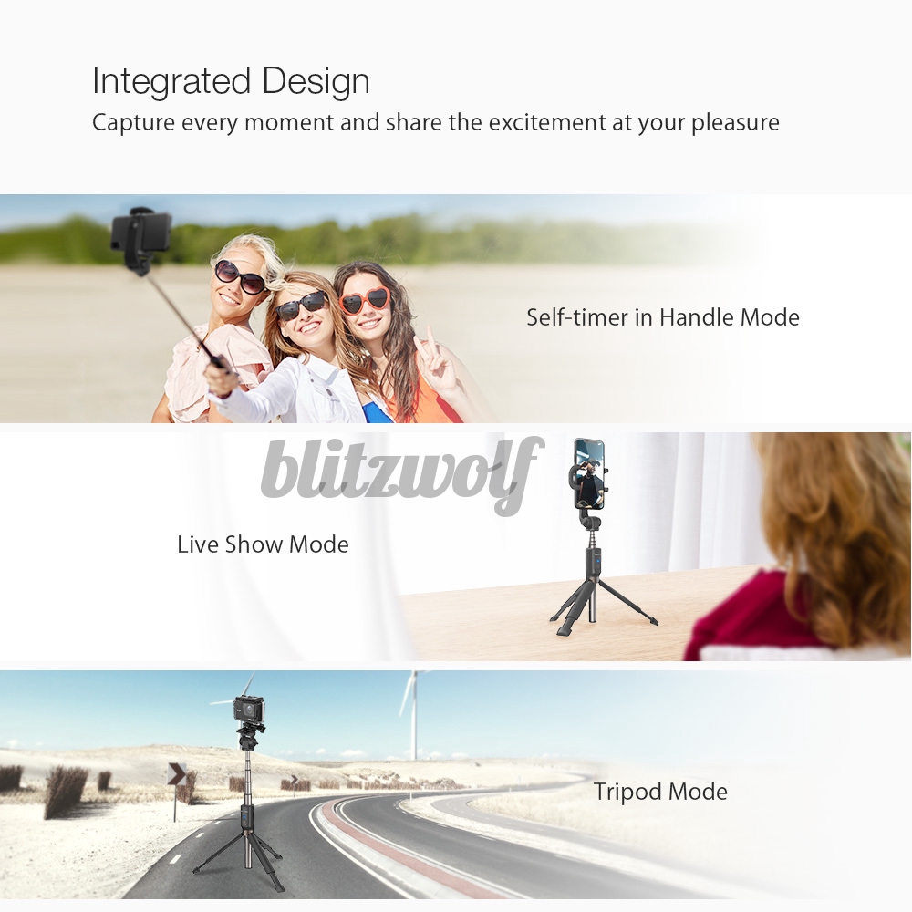 Gậy Chụp Ảnh Selfie Bltzwolf Bw-Bs5 4 Trong 1 Kết Nối Bluetooth 810mm Có Nút Bấm Từ Xa | BigBuy360 - bigbuy360.vn