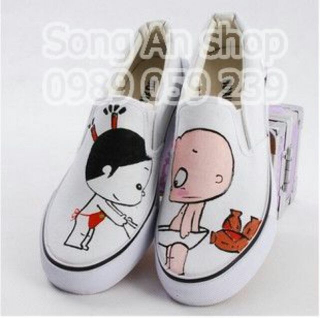 Giày vẽ tay đáng yêu ( các mẫu sắc trắng) | BigBuy360 - bigbuy360.vn