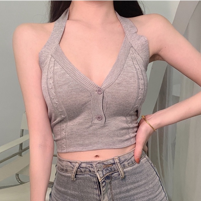 Áo Hai Dây Màu Trơn Ngọt Ngào Thời Trang Đi Hộp Đêm Cho Nữ