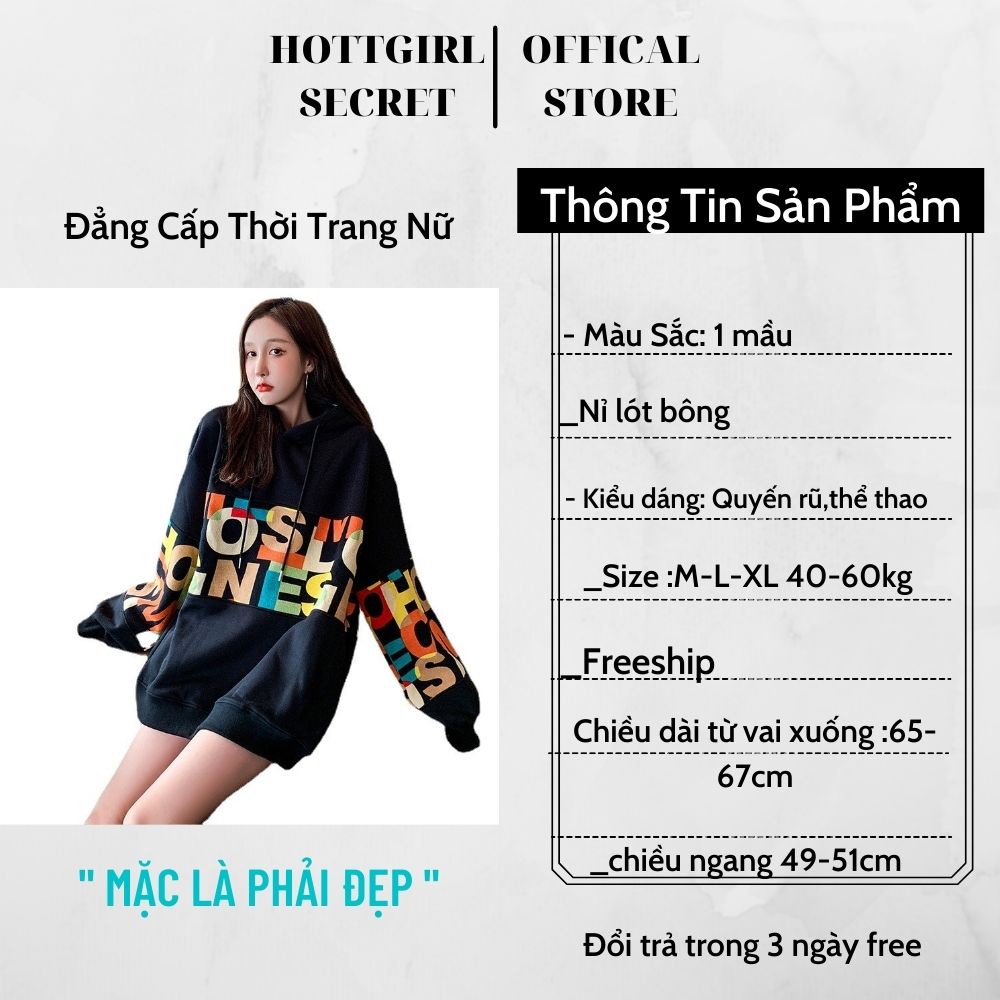 Áo hoodie nữ form rộng hottrend 2021 làm từ chất nỉ,có lớp bông trần bên trong ấm áp,dễ phối kết hợp đồ lắm ce nhé ! | BigBuy360 - bigbuy360.vn