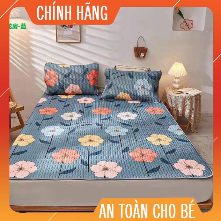 [FreeShip - CHỈ HÔM NAY] CHIẾU ĐIỀU HÒA TENCEL LATEX CAO SU NON in 3D siêu mát tặng kèm 2 vỏ gối [FreeShip – HÀNG CHÍNH
