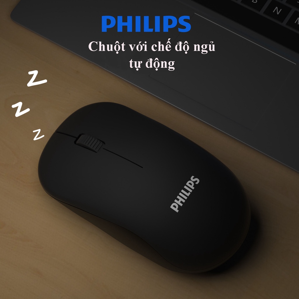 Chuột máy tính không dây Philips M221 - Chuột wireless chuyên cho PC Laptop sử dụng văn phòng - hàng chính hãng