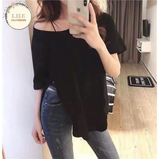 Áo thun nữ xẻ tà liin clothing a2151