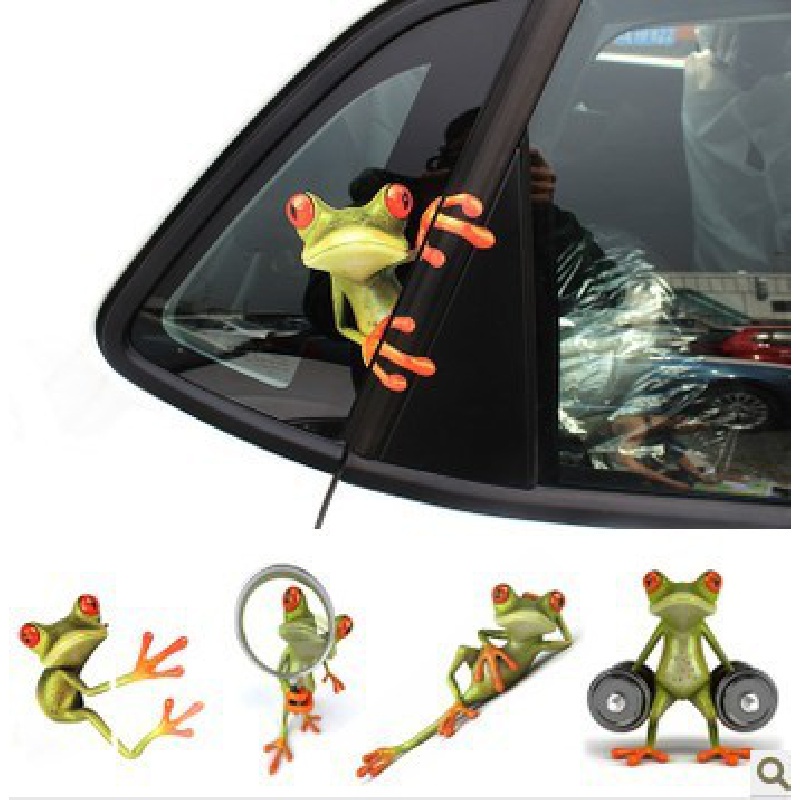 Miếng Dán Trang Trí Xe Hơi Họa Tiết Chú Ếch Hoạt Hình Vui Nhộn