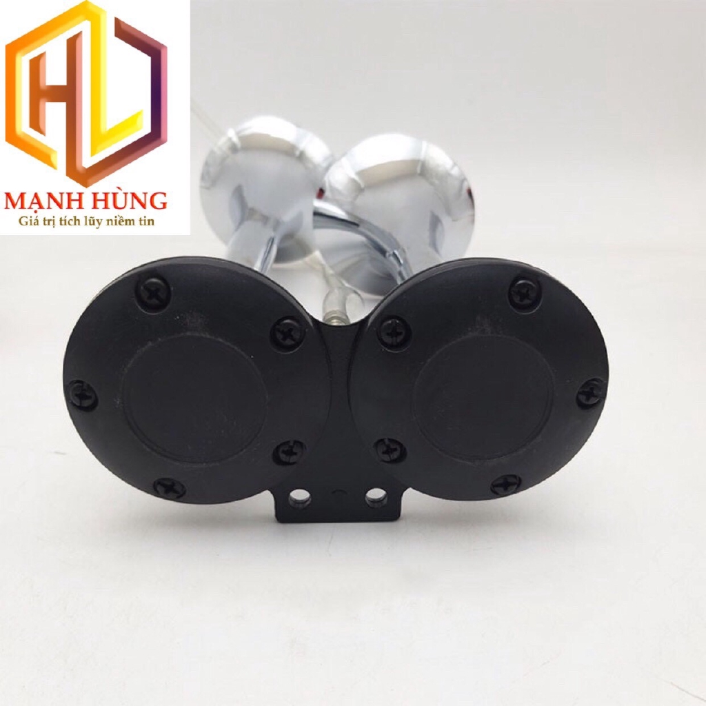 Còi hơi 2 loa còi đôi gắn ô tô mạ chrome dành cho xe có bình hơi