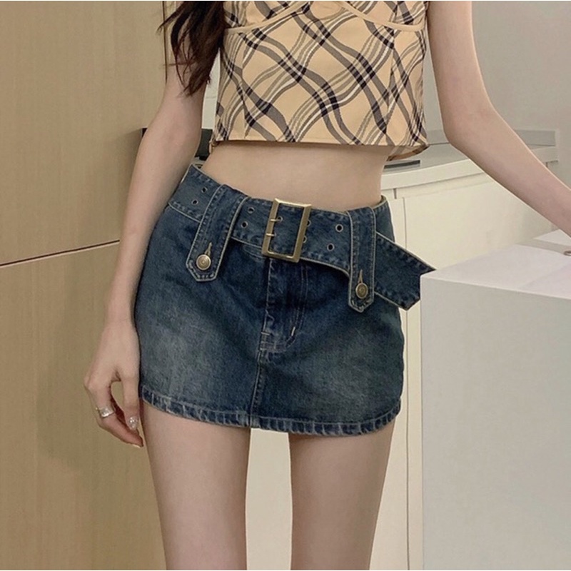 Chân váy bò Jean lộ eo sexy