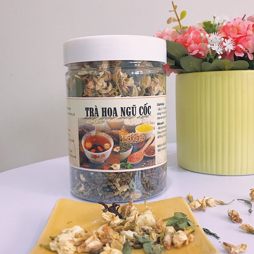 Trà hoa ngũ cốc mát gan, trà hoa thương hiệu Việt giải nhiệt mùa hè, thanh lọc cơ thể (300gr)