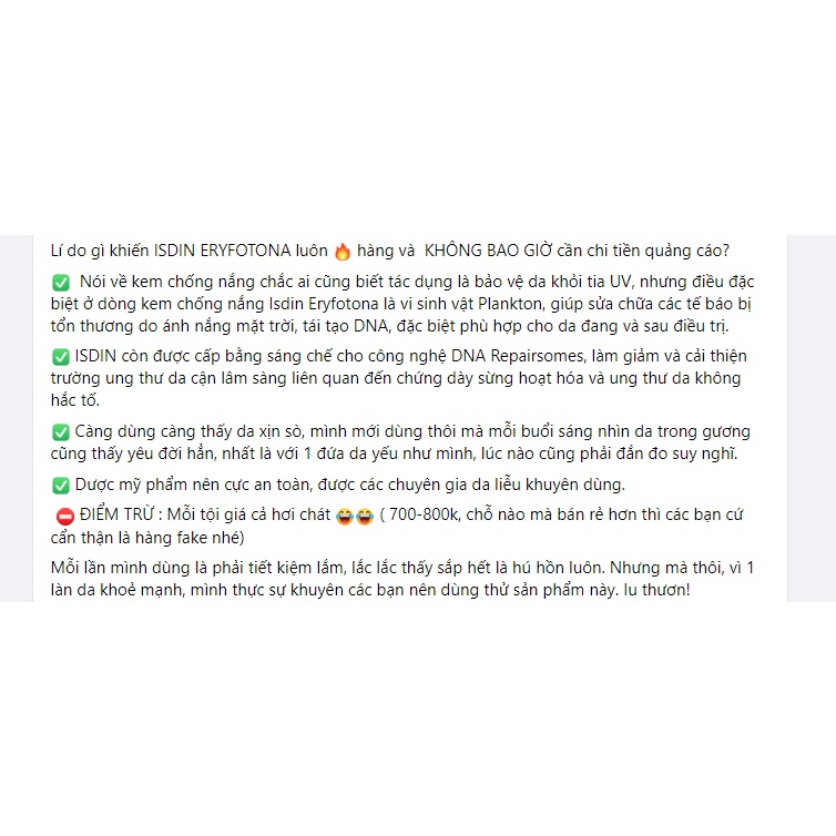 Kem chống nắng Isdin Eryfotona AK -NMSC Fluid 100 SPF+  tái tạo DNA