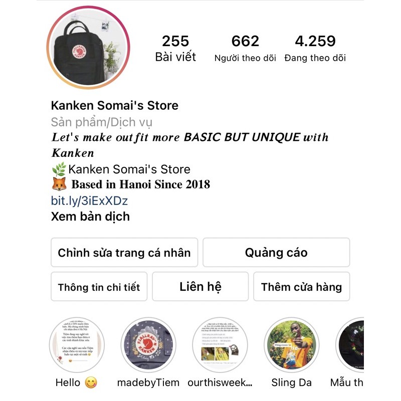 Balo Re Kanken thêu