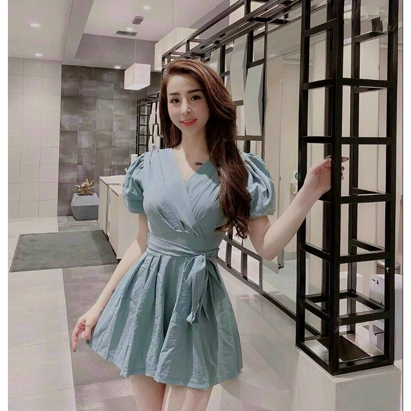 Jum Dự Tiệc Công Sở - Đầm Jum Dạo Phố Tay Phồng Xếp Ly - Thời Trang Dressery Store