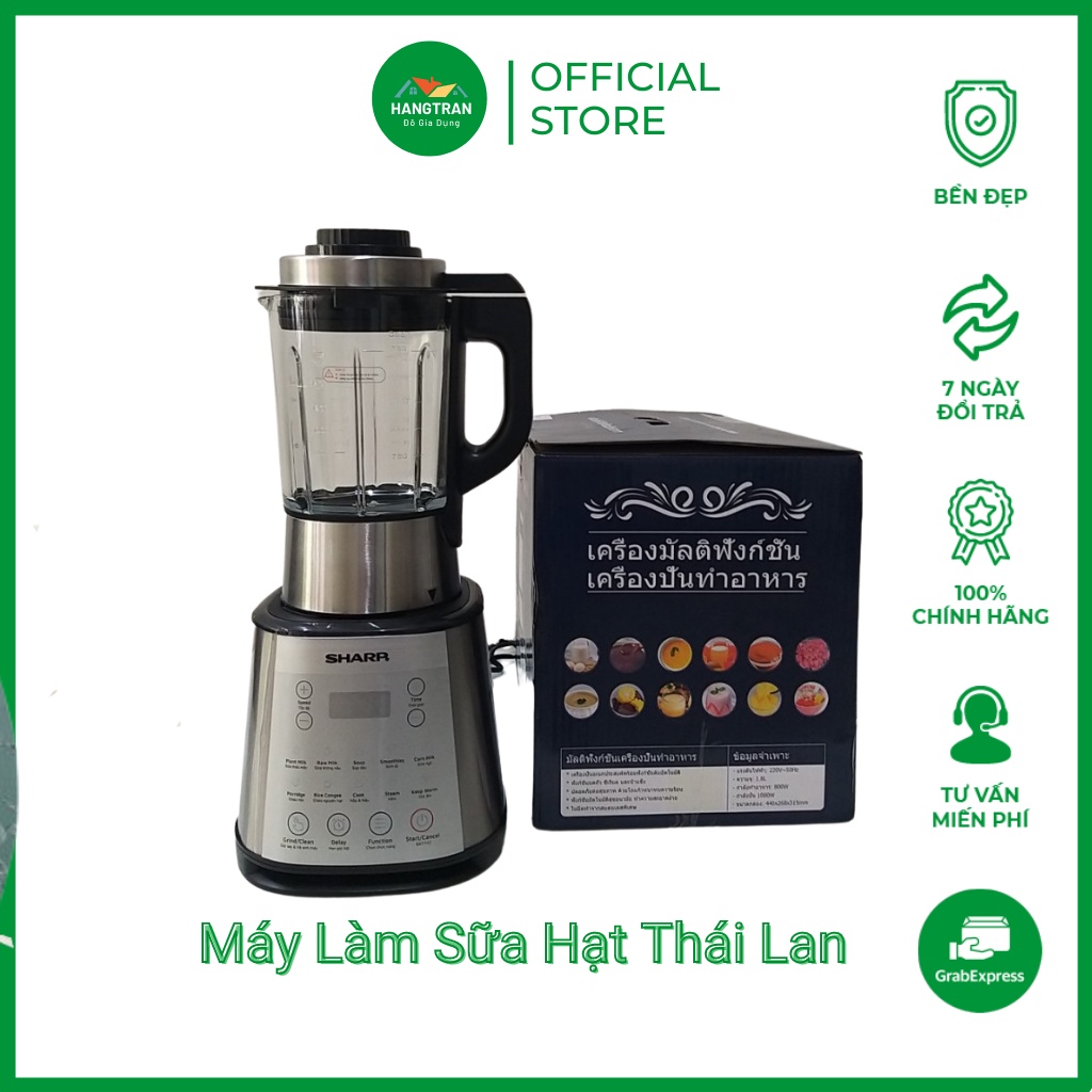 Máy Làm Sữa Hạt Nấu sữa Hạt Bear, Sharp xuất xứ THÁI LAN, Nhiều Chế Độ Xay -Gia Dụng Gia Đinh