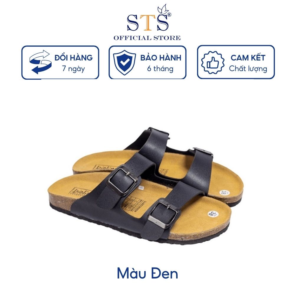 Dép sandal quai ngang nam nữ Birken đế trấu Da PU cao cấp xuất khẩu STPU01 nhiều màu BH 6 tháng
