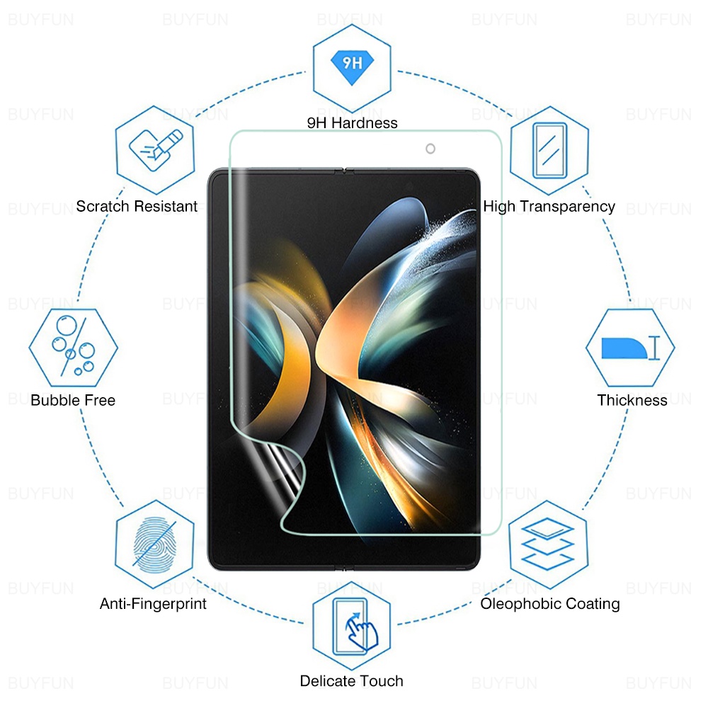 Set 4 Phim Dán Bảo Vệ Màn Hình Điện Thoại Samsung Galaxy Z Fold4 Samsung Z Fold2 Fold3 5G Kính