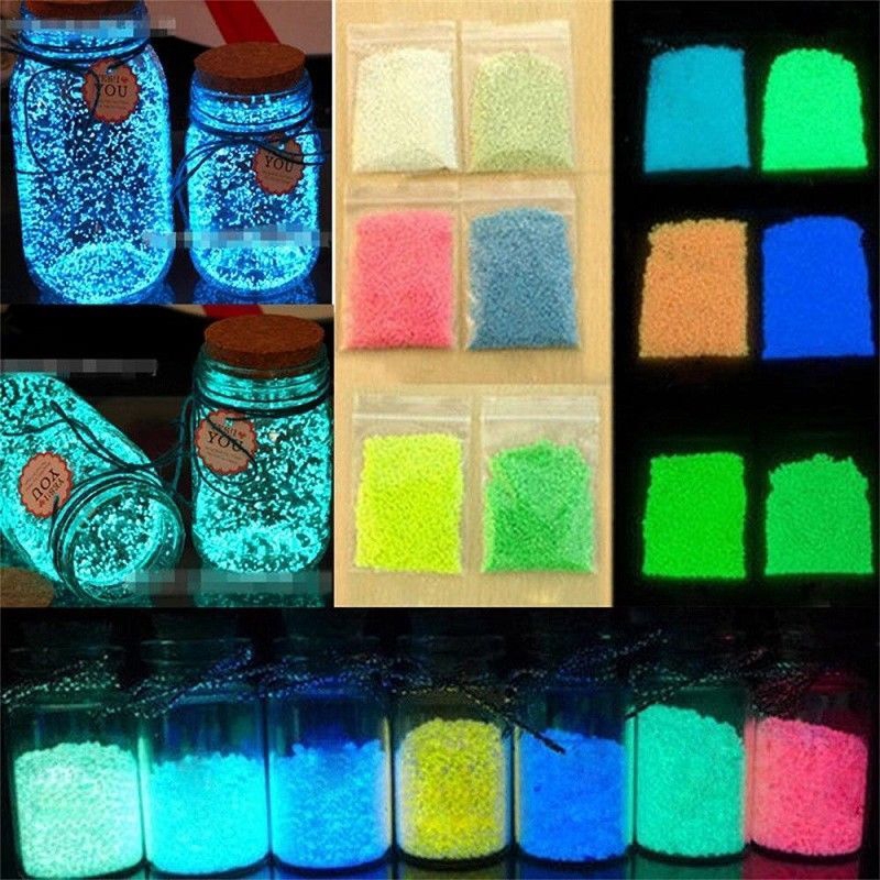 Túi 10g đá cuội dạ quang nhiều màu trang trí bể cá