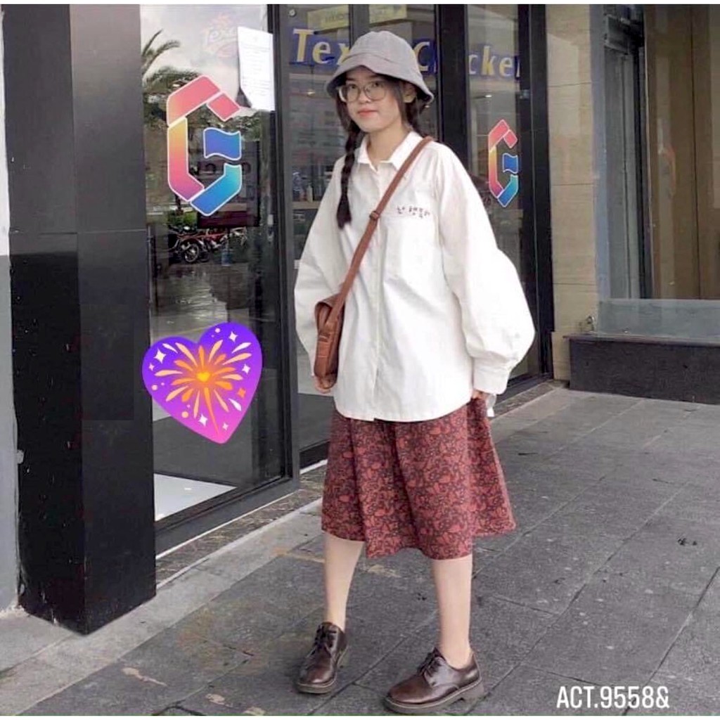 Áo Sơ Mi Trắng Chữ Hàn PEONYB Nữ [FREESHIP] 🌸 Thun dài tay bồng form rộng overisze, phông trơn cổ đức bánh bèo Ulzzang 🌸 | BigBuy360 - bigbuy360.vn