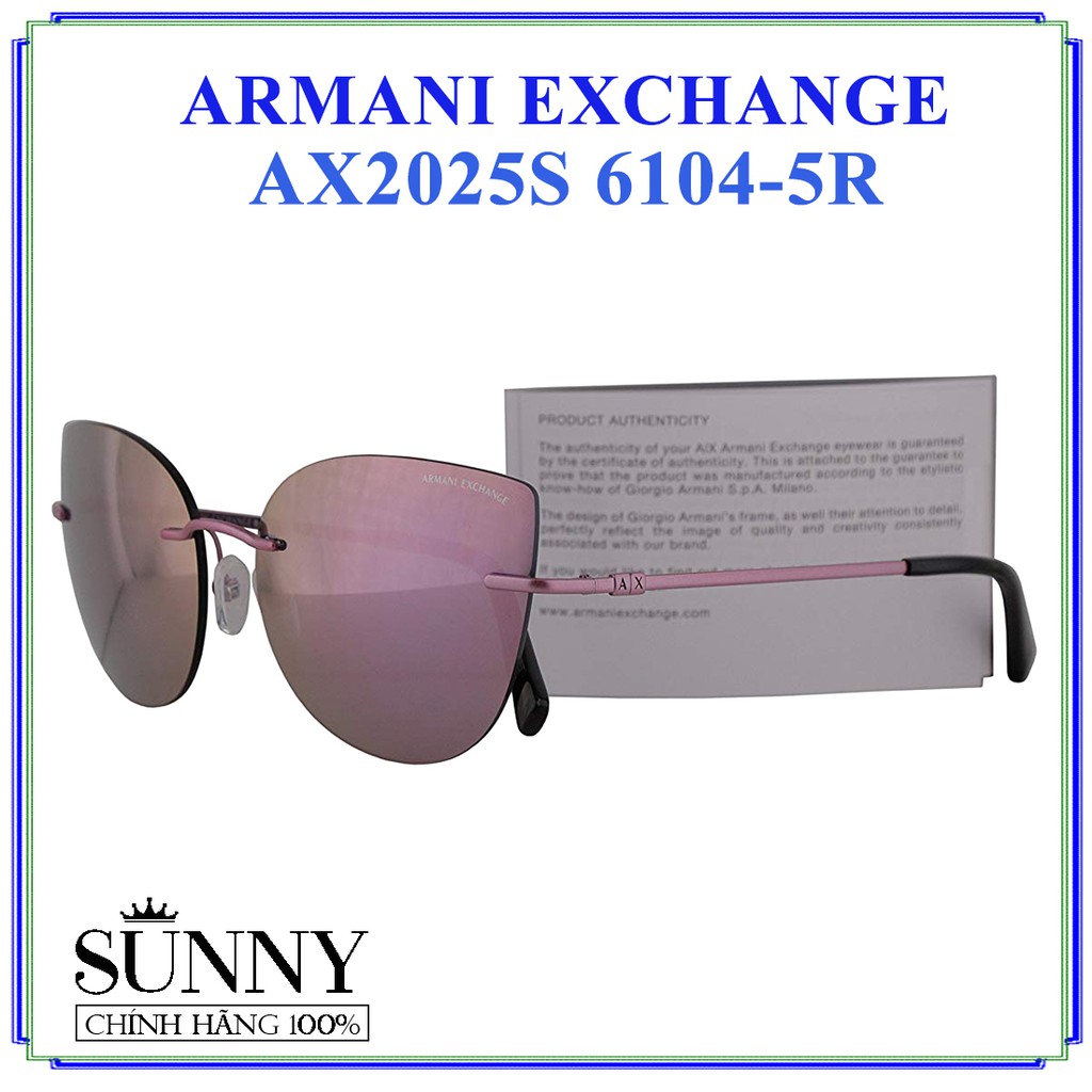 AX2025S 6104-5R - kính mát Armani Exchange chính hãng Italy, bảo hành toàn quốc