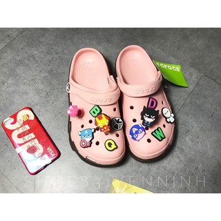 Dép Sục Cá Sấu Hồng Đất + Tặng 12 Jibbitz + Hộp