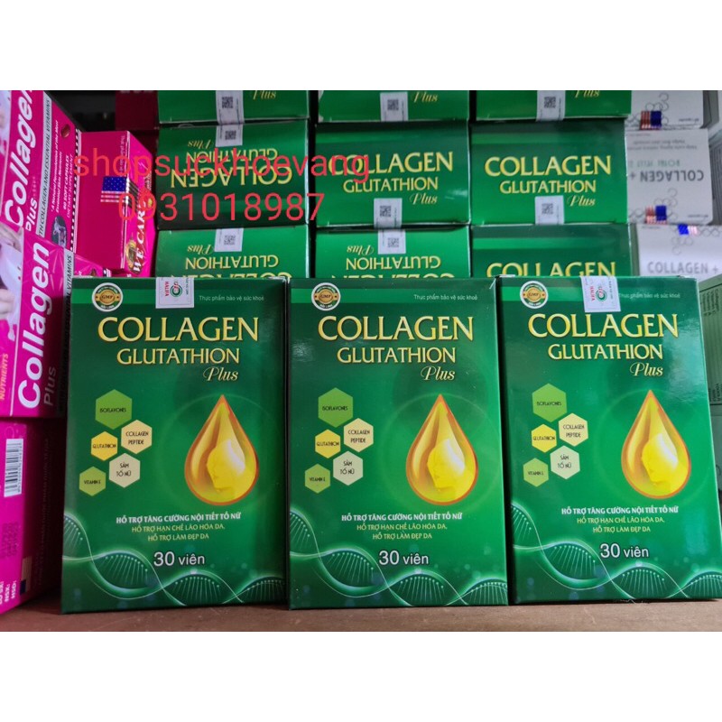 Viên uống đẹp da Collagen Glutathion Plus chiết xuất mầm đậu nành