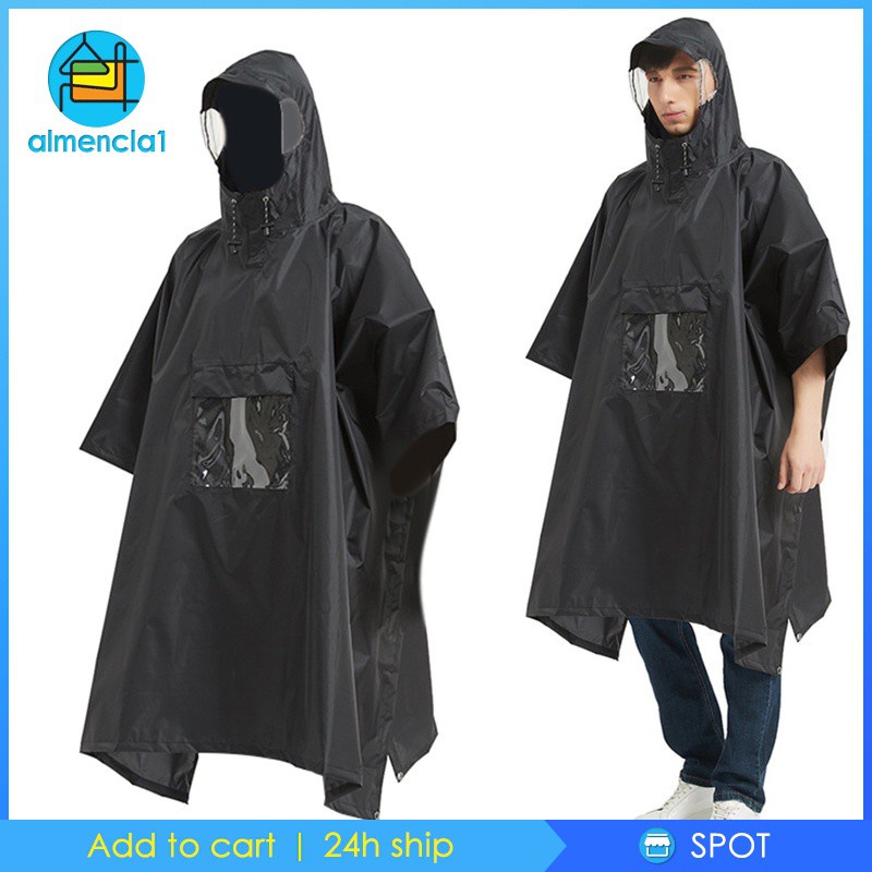 [ALMENCLA1] Rain Poncho Rain Cape Coat Jacket Outdoor Backpacking Raincoat Sunshade Tarp