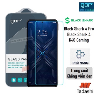 Kính Cường Lực Gor Black Shark 4/ 4s, Black Shark 4 Pro/ K40 Gaming K40S Trong Suốt, Không Viền Đen Vuốt Mượt - Hãng Gor