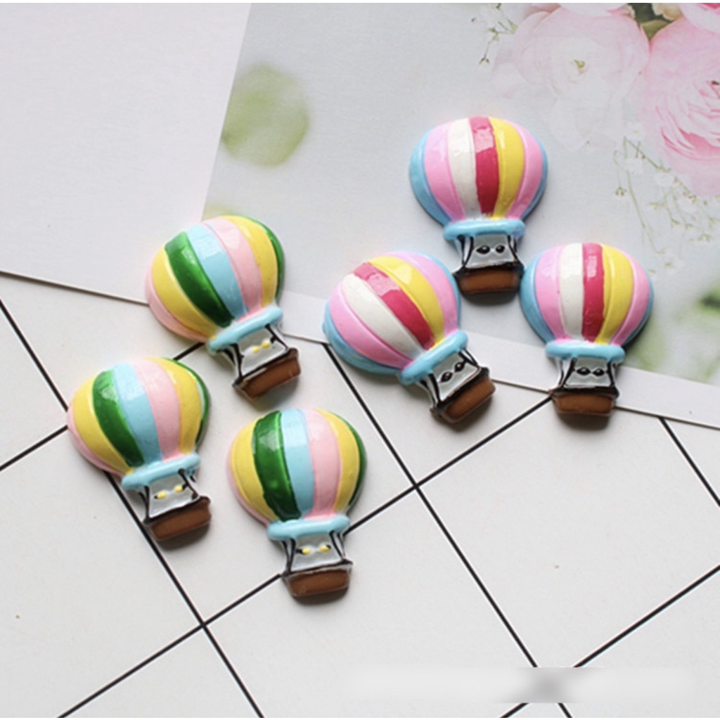 Charm Khinh khí cầu 2 Màu Nguyên liệu Trang trí Slime Làm Ốp điện thoại Kẹp tóc