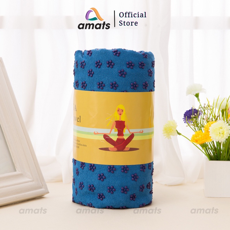 Khăn Trải Thảm Yoga Hạt Cao Su Non Cao Cấp Dày Chống Trượt Thấm, Mồ Hôi Cao Cấp