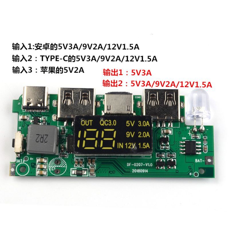 Pin Sạc Dự Phòng QC 3.0 8x 18650 Hai Cổng USB Cho Điện Thoại / Máy Tính Bảng