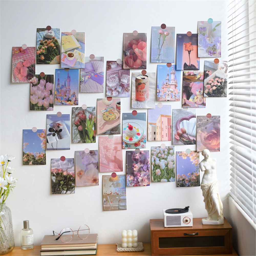 Set 30 thẻ ảnh trang trí tường phong cách Nhật Bản đơn giản